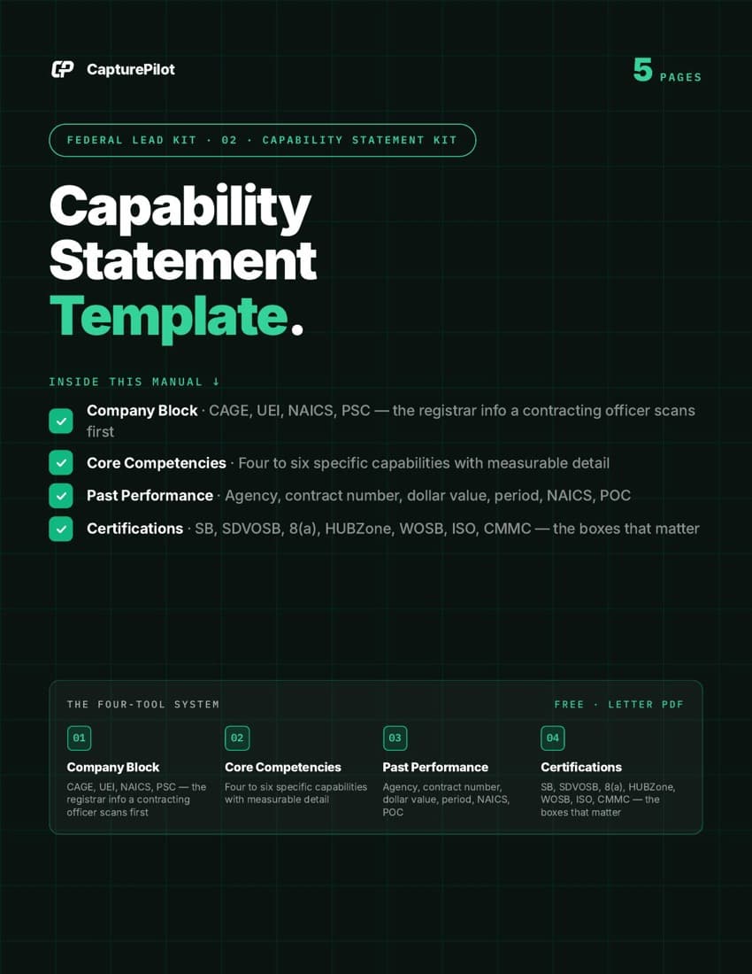 Capability Statement Template preview, p.1
