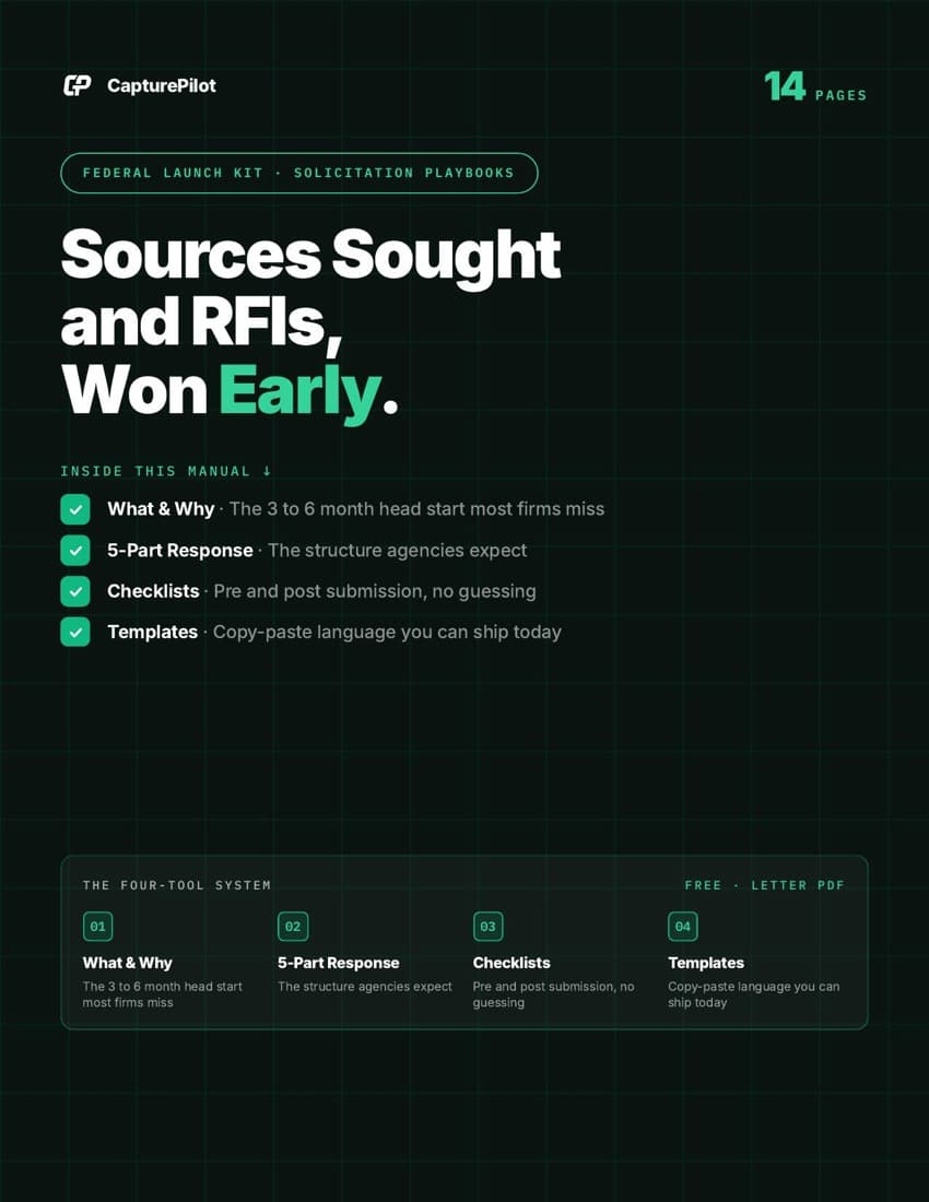 Sources Sought / RFI Playbook preview, p.1